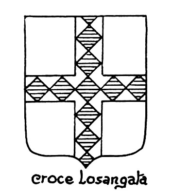 Image of the heraldic term: Croce losangata